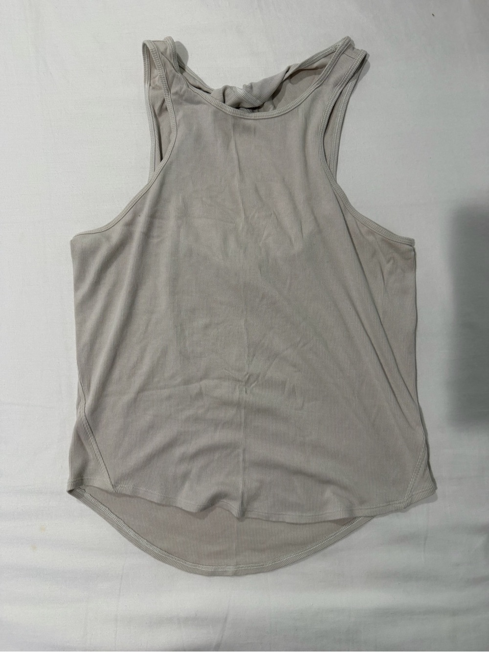 Lululemon Ribbed Twist Back Tank Top Beige Taupe Open Back